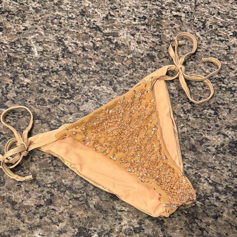 Beach Bunny sequin Tie-Side Bikini Bottoms